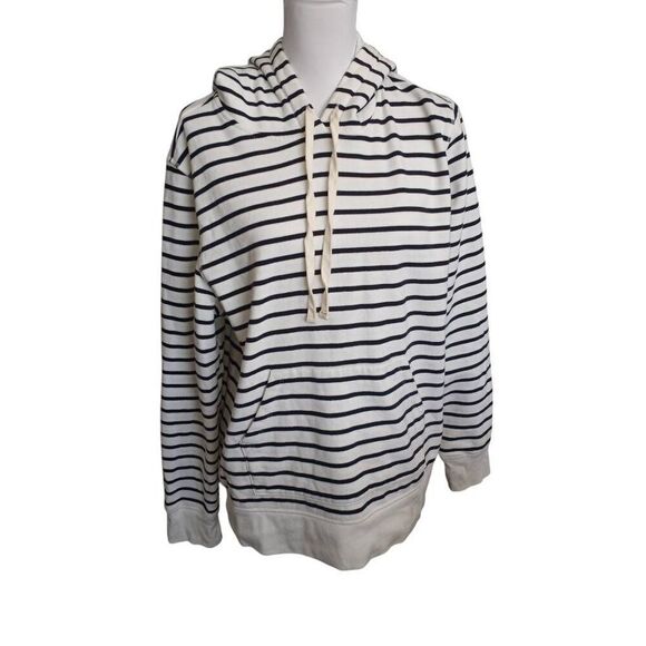 AMAZON ESSENTIALS BLACK & WHITE STRIPE HOODIE SZ.XL GUC - Picture 2 of 8